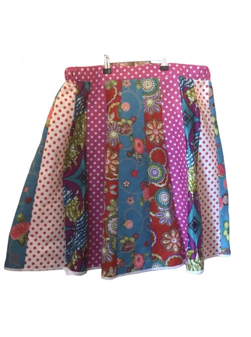 Mini jupe graphique multicolore