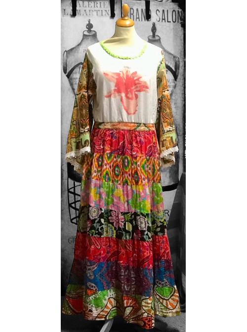 Robe inspiration bohème en couleurs