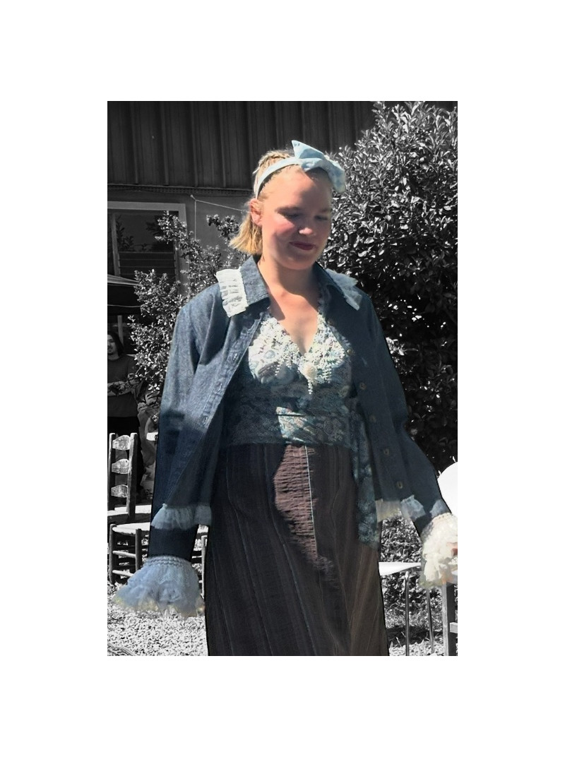Veste jeans bleu & dentelles - 4