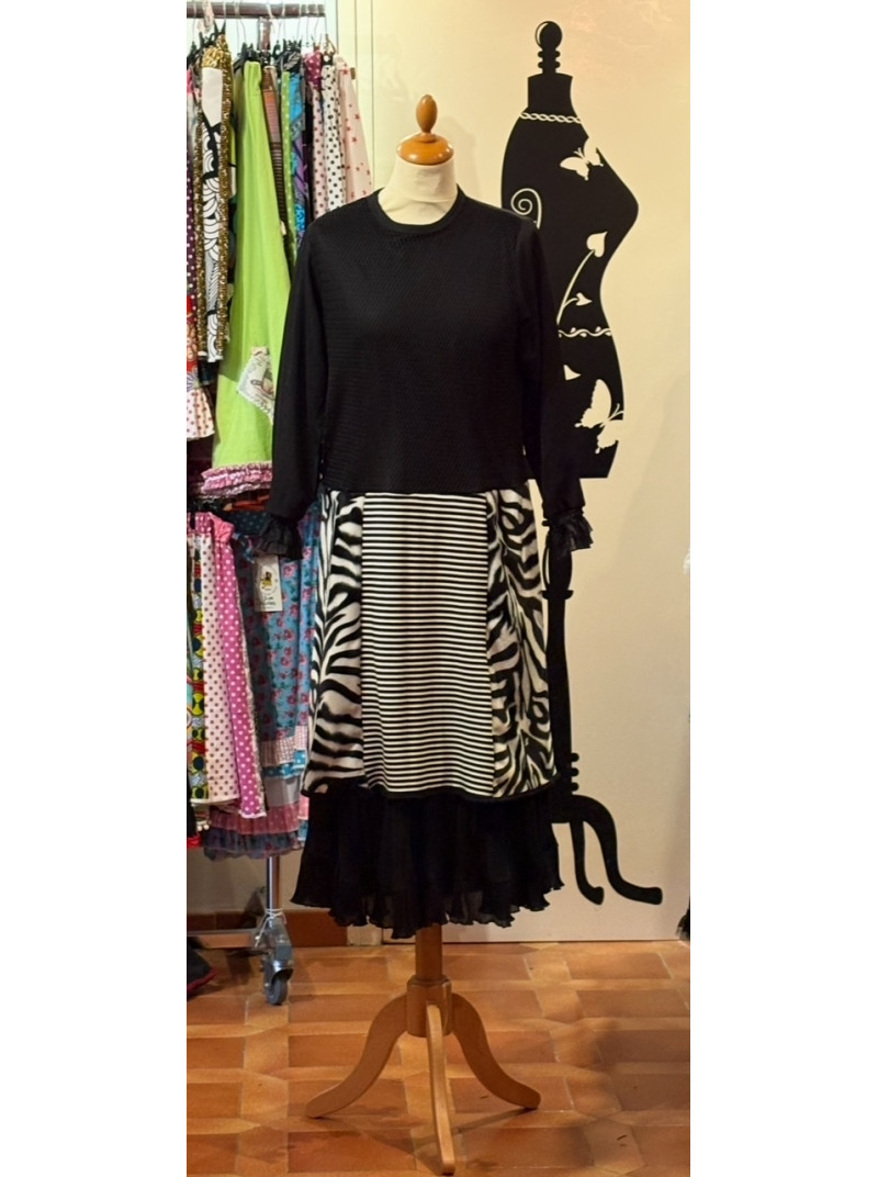 robe graphique noir & blanc - 1