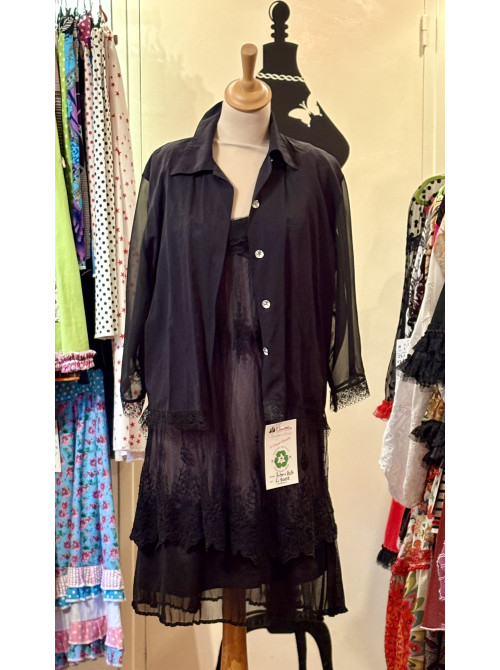 ensemble de soirée noir robe & veste - 4